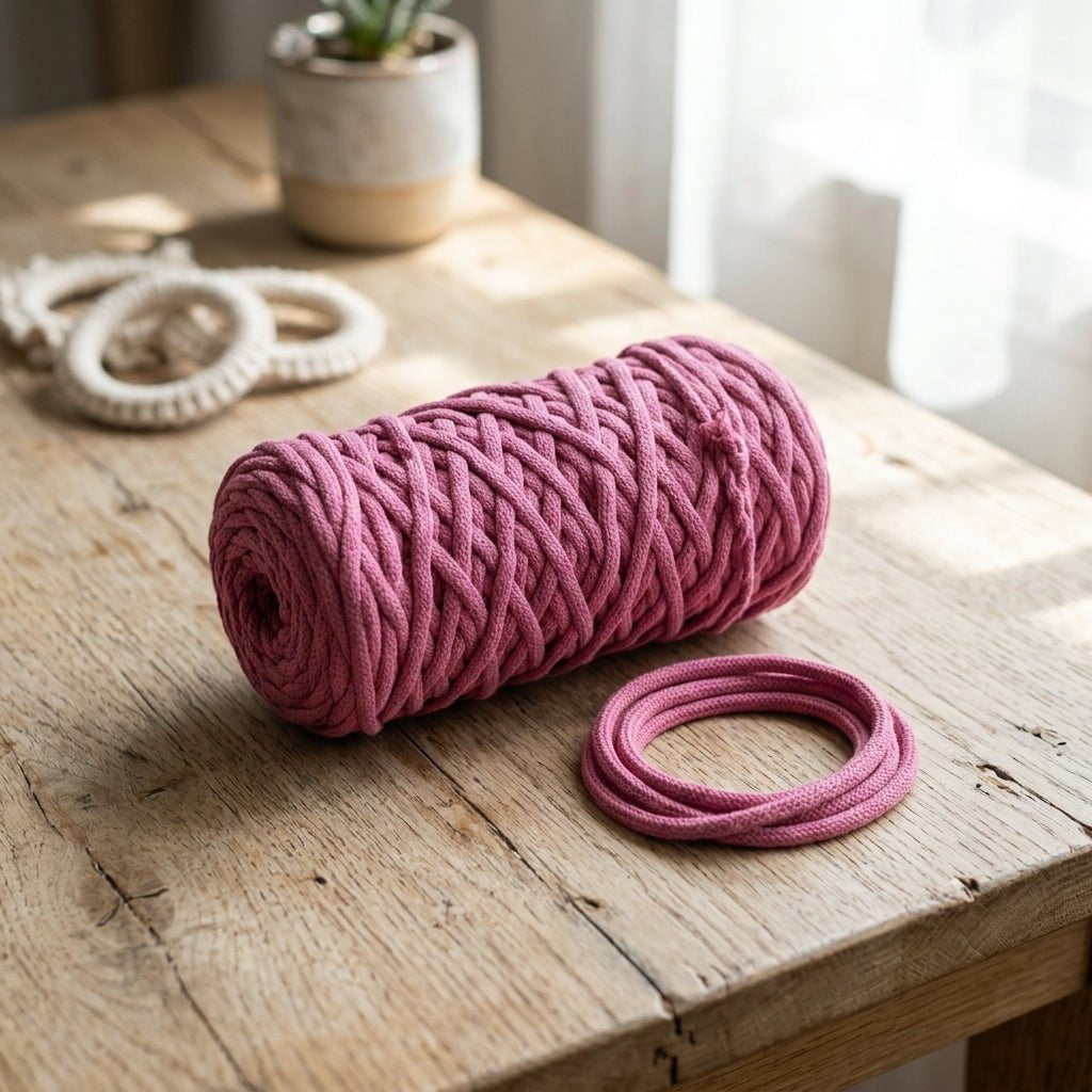 Cordón Tripolino Palo de Rosa 100 m para macramé y manualidades — Sartoria Studio
