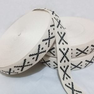 Pasamanería Étnica Algodón Cruz Negra 4.5 cm — Sartoria Studio