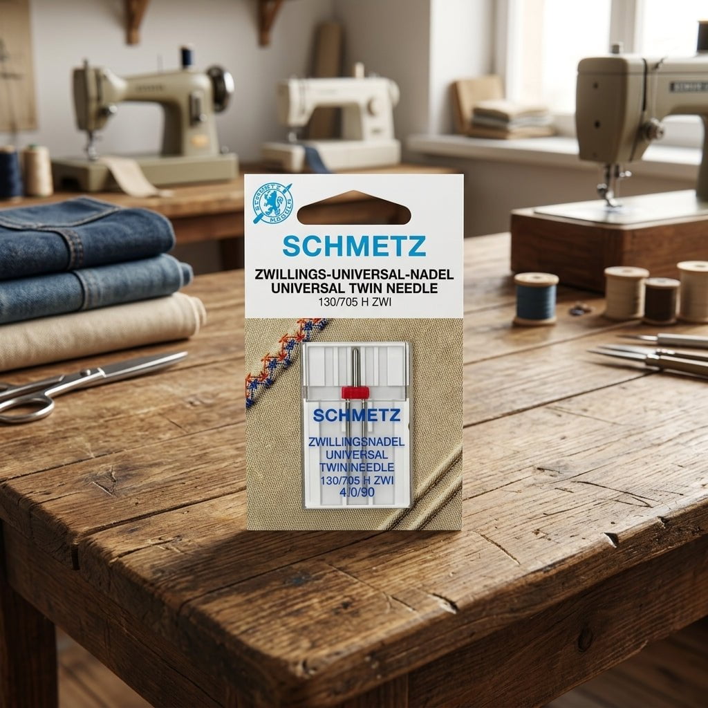 Aguja Doble Schmetz 90 para Ojales Perfectos — Sartoria Studio