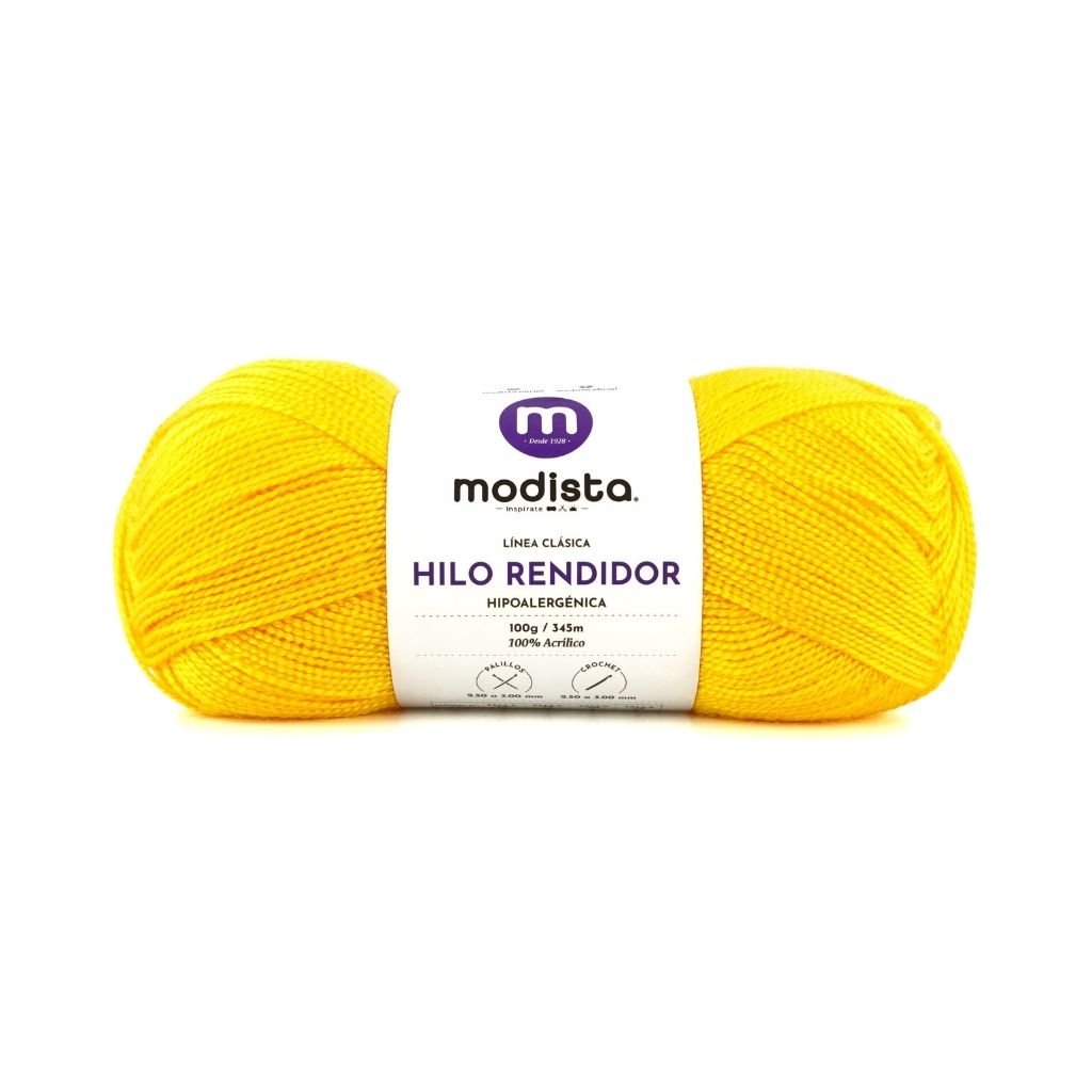 Amarillo intenso Hilo Rendidor Modista 100g - Económico para Tejido y Manualidades
