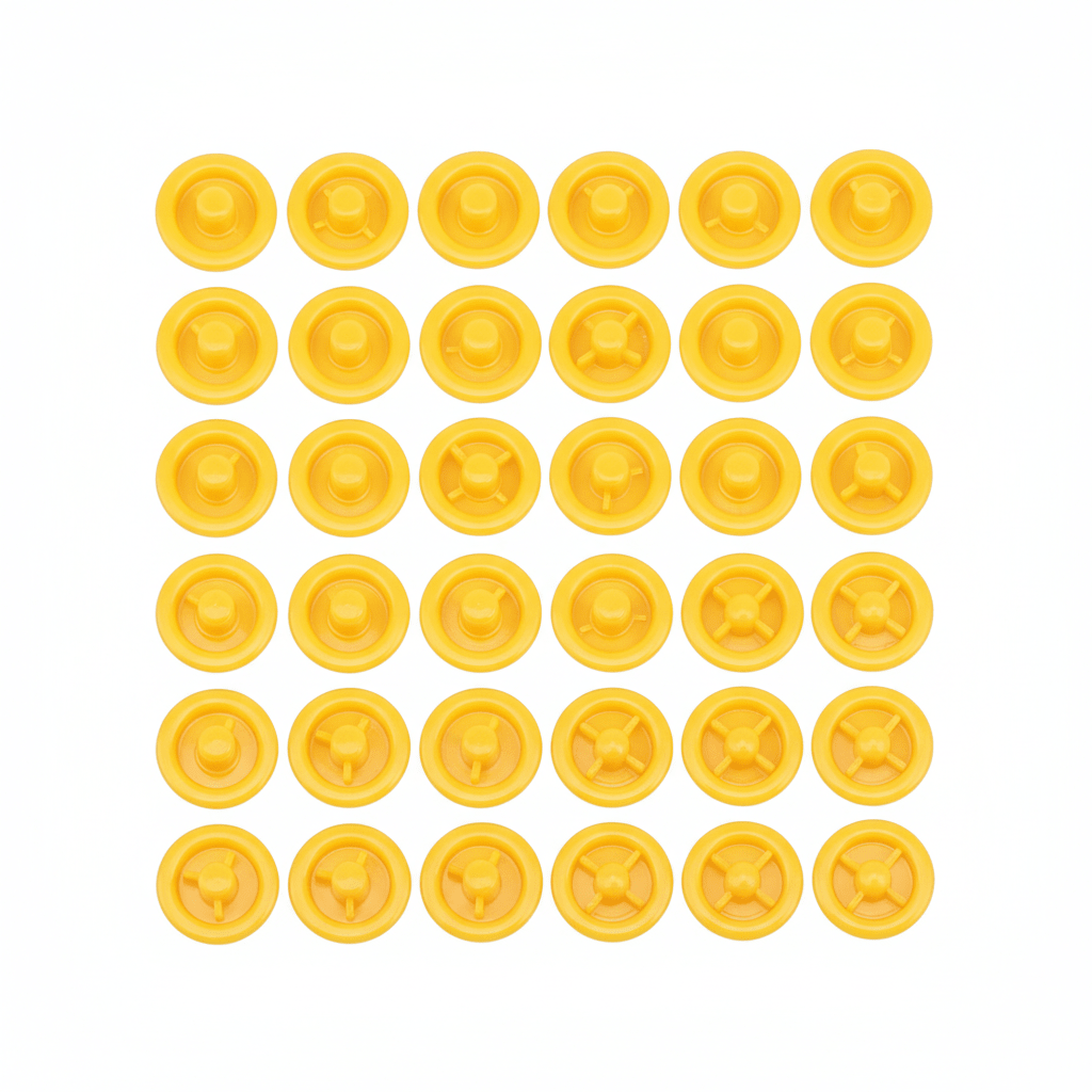 amarillo pato / 12.2mm / 50 Broches a Presión Snap Plásticos - Set de Cierres para Costura — Sartoria Studio