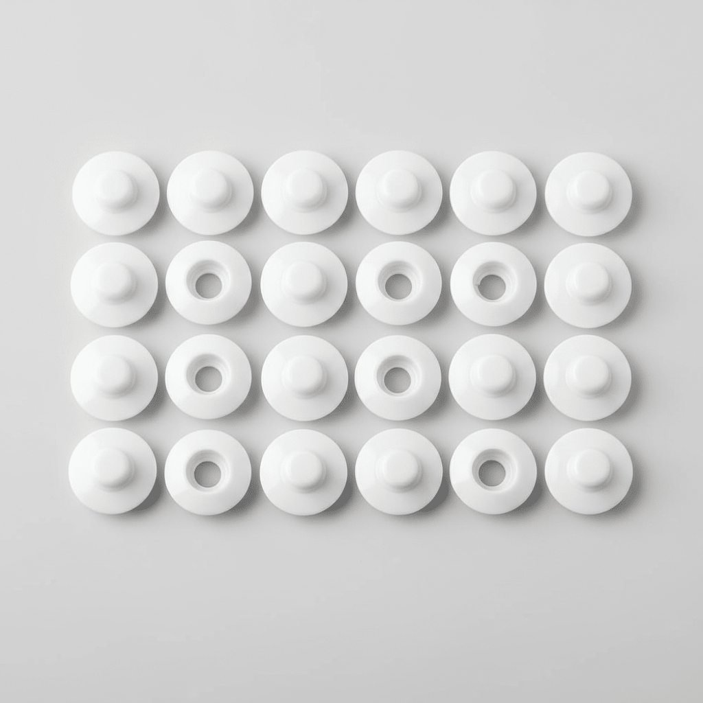 Blanco / 12.2mm / 50 Broches a Presión Snap Plásticos - Set de Cierres para Costura — Sartoria Studio