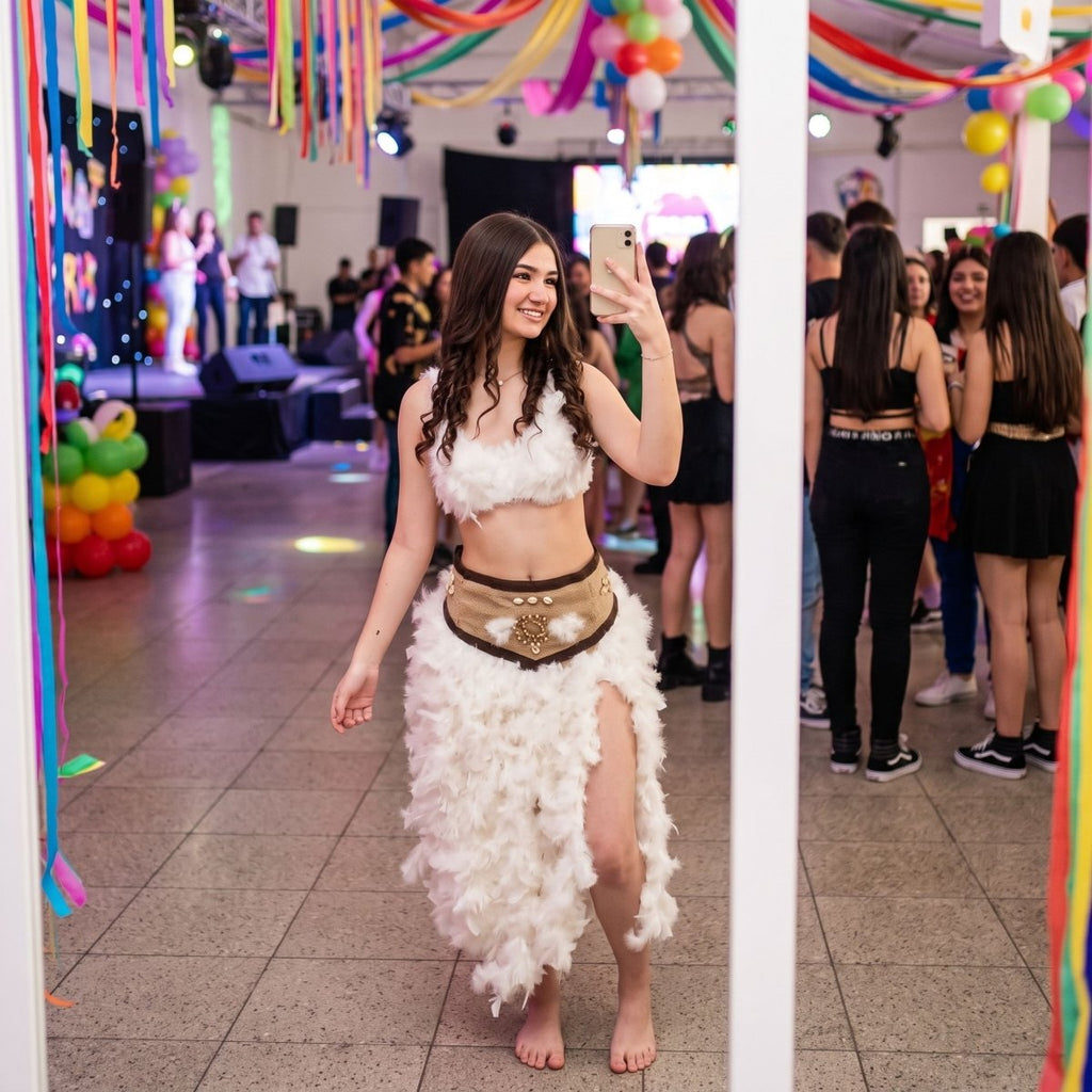 Boa de Plumas Blanca 180 cm — Decoración para Disfraces y Eventos, pasamanería decorativa por metro — Sartoria Studio