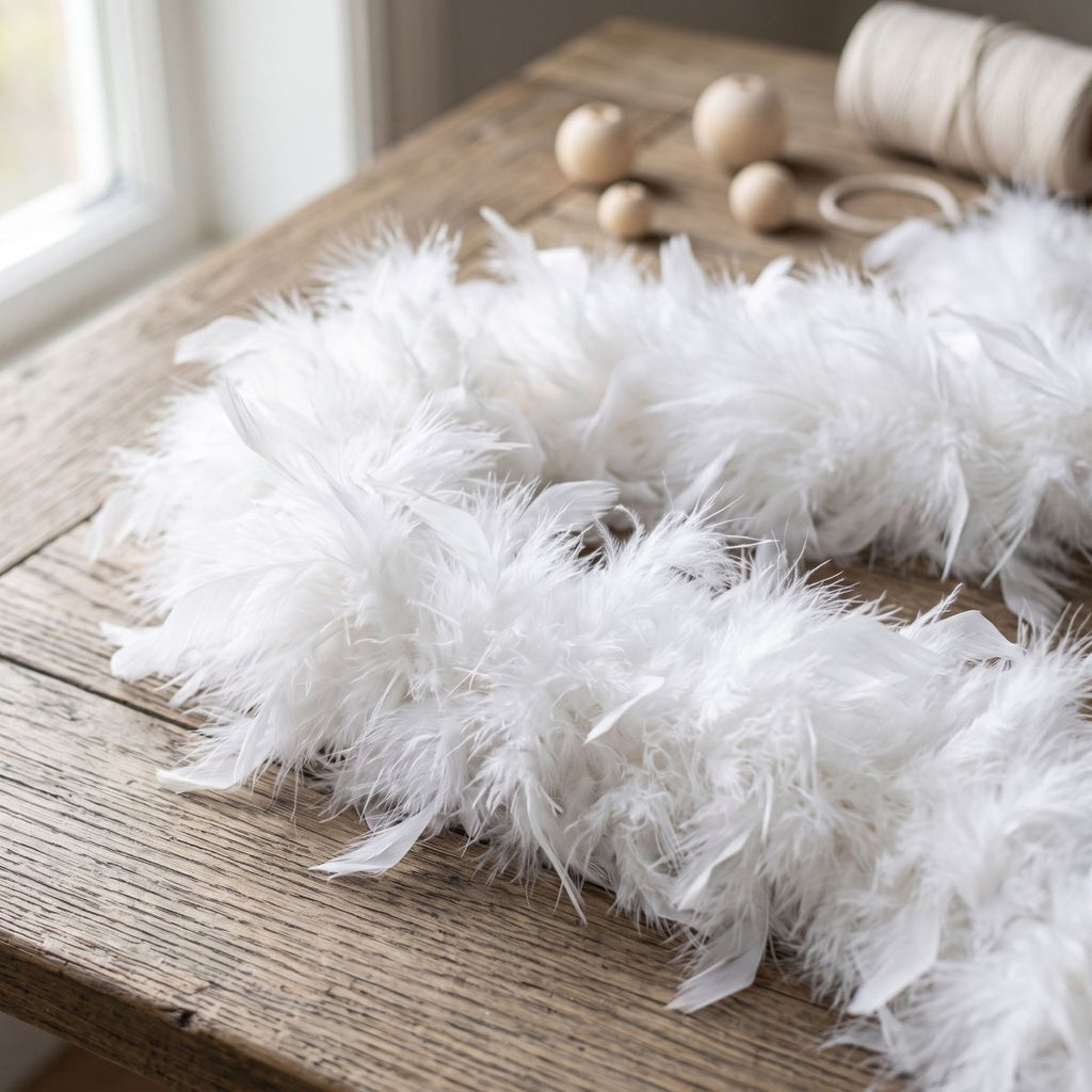 Boa de Plumas Blanca 180 cm — Decoración para Disfraces y Eventos — Sartoria Studio