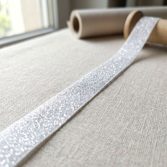 Cinta Glitter Blanca Ancha Brillante — Sartoria Studio