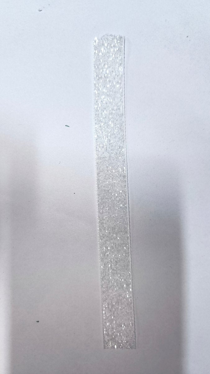 Cinta Glitter Blanca Ancha 2 cm Brillante, pasamanería decorativa por metro — Sartoria Studio