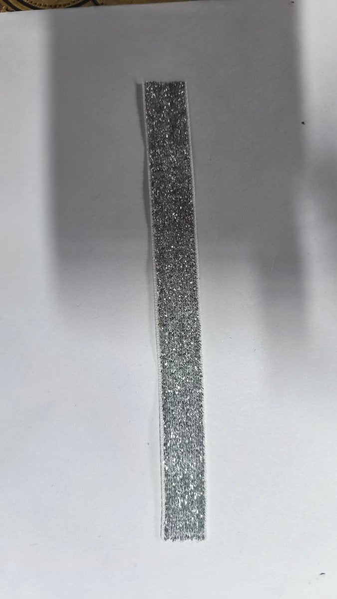 Cinta Glitter Plata 2 cm Metalizada, pasamanería decorativa por metro — Sartoria Studio