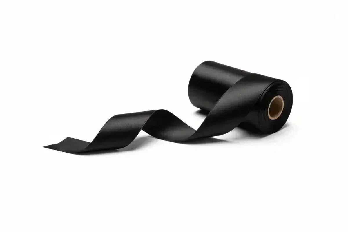Cinta satinada negra de 4 cm x 50 m — Sartoria Studio
