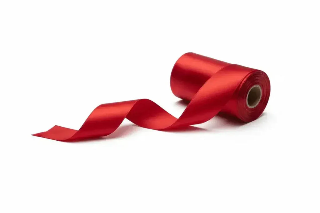 Cinta satinada roja de 4 cm x 50 m — Sartoria Studio