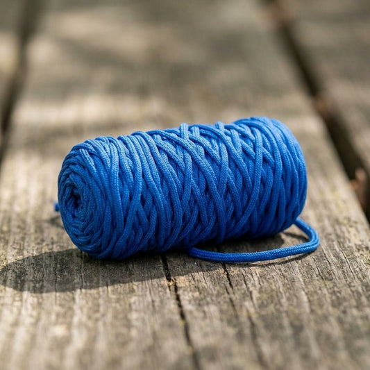 Cordón Tripolino Azul 100 m para macramé y manualidades — Sartoria Studio