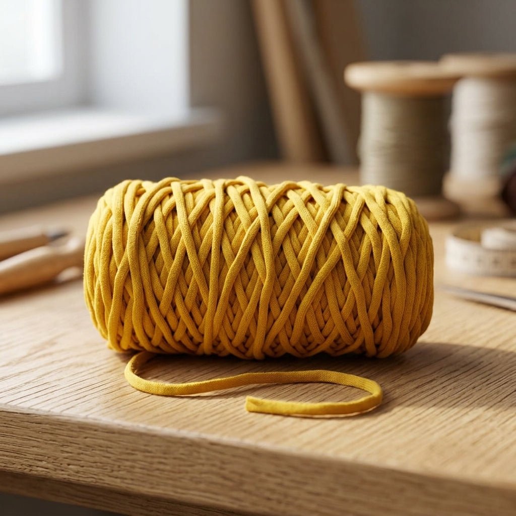 Cordón Tripolino Amarillo Oro 100 m para macramé y manualidades — Sartoria Studio