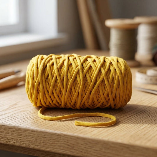 Cordón Tripolino Amarillo Oro 100 m para macramé y manualidades — Sartoria Studio