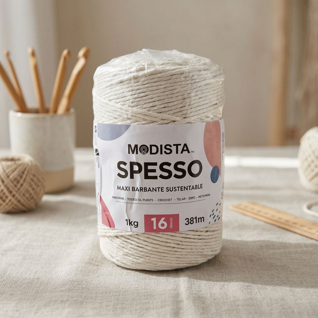 Cordón Macramé SPESSO 16 Hebras, Algodón y Fibras Recicladas — 1 kg, cordón para macramé y manualidades — Sartoria Studio