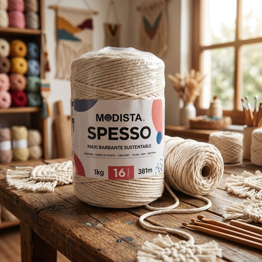 Cordón Macramé SPESSO 16 Hebras, Algodón y Fibras Recicladas — 1 kg