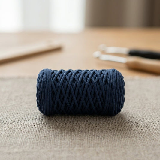 Cordón Tripolino Azul Marino 100 m para macramé y manualidades — Sartoria Studio