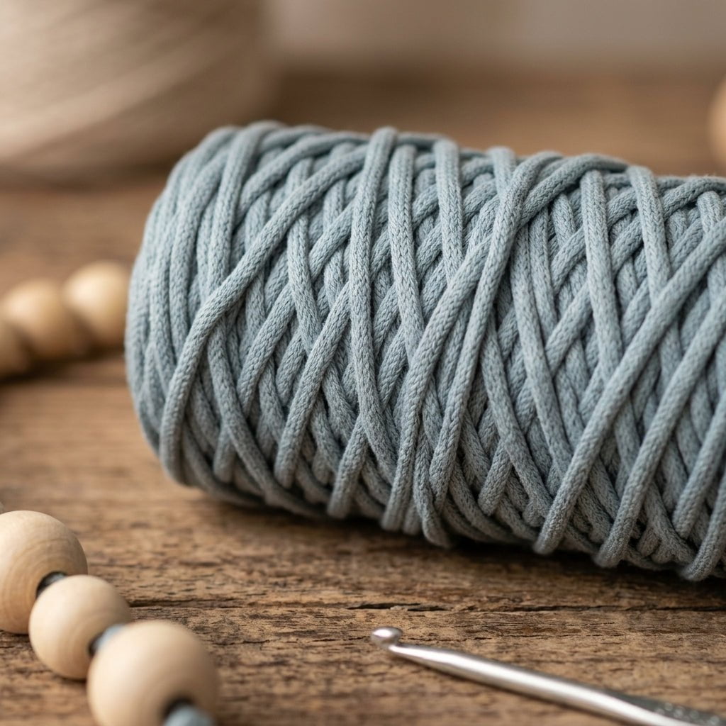 Cordón Tripolino Plomo 100 m para macramé y manualidades — Sartoria Studio
