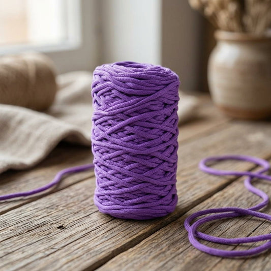 Cordón Tripolino Lila Oscuro 100 m para macramé y manualidades — Sartoria Studio