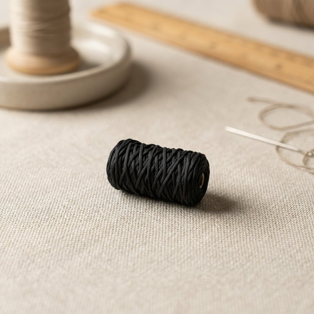 Cordón Tripolino Negro 100 m para macramé y manualidades — Sartoria Studio