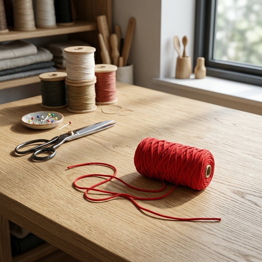 Cordón Tripolino Rojo 100m para Manualidades — Sartoria Studio