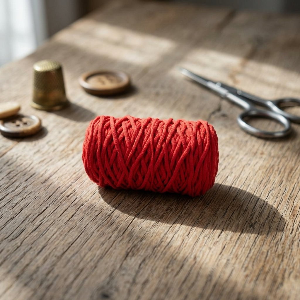Cordón Tripolino Rojo 100 m para macramé y manualidades — Sartoria Studio