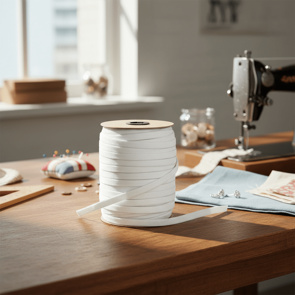 Elástico Blanco 10 mm Rollo 100 m para costura y confección — Sartoria Studio