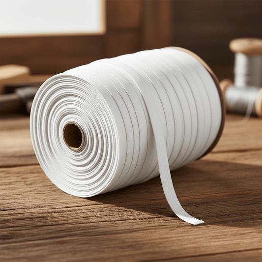 Elástico Blanco 12 mm Rollo 100 m para costura y confección — Sartoria Studio