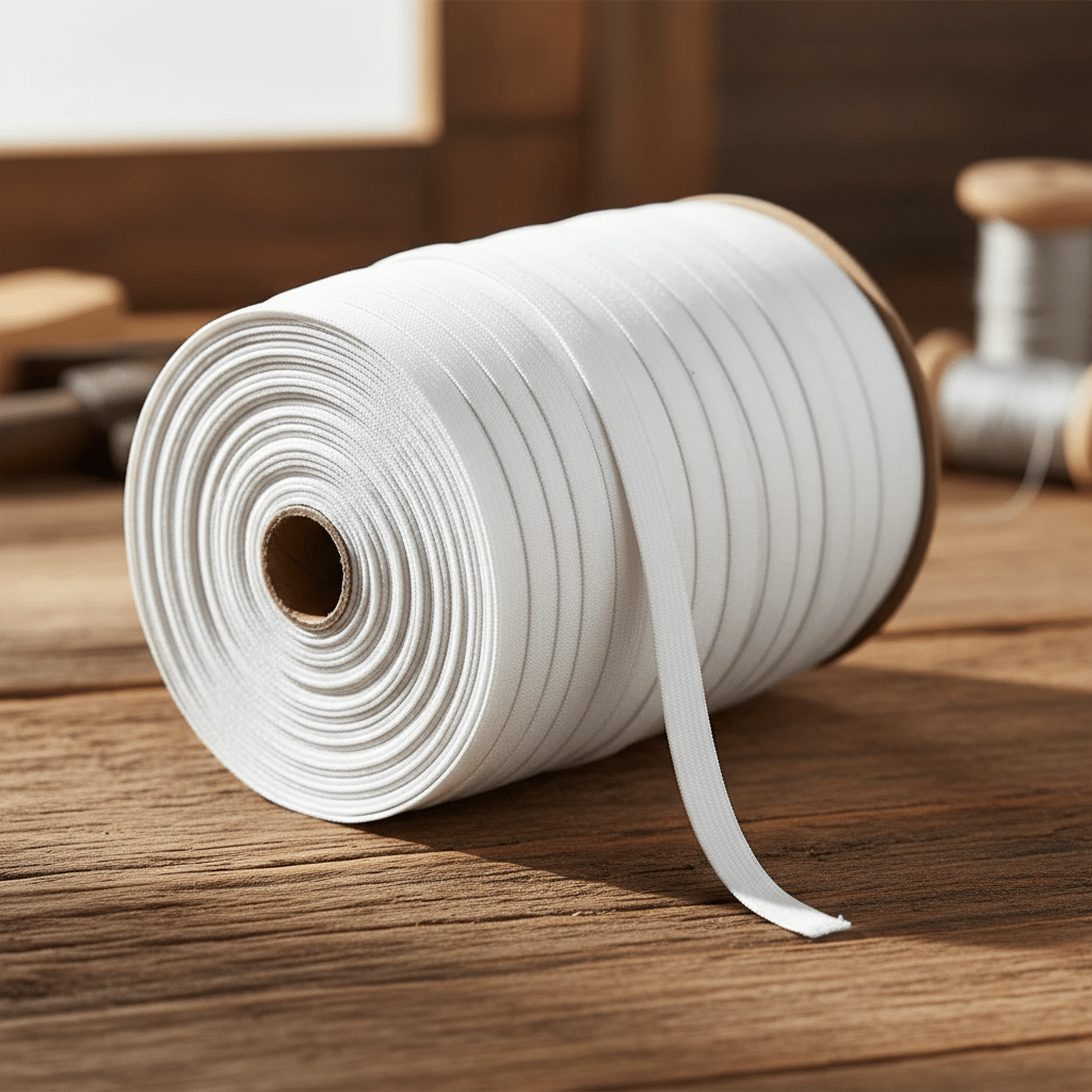Elástico Blanco 12 mm Rollo 100 m para costura y confección — Sartoria Studio
