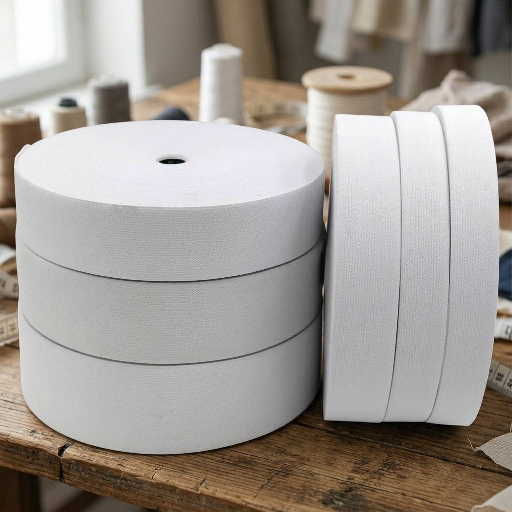 Elástico Blanco 3.5 cm Rollo 50 m para costura y confección — Sartoria Studio