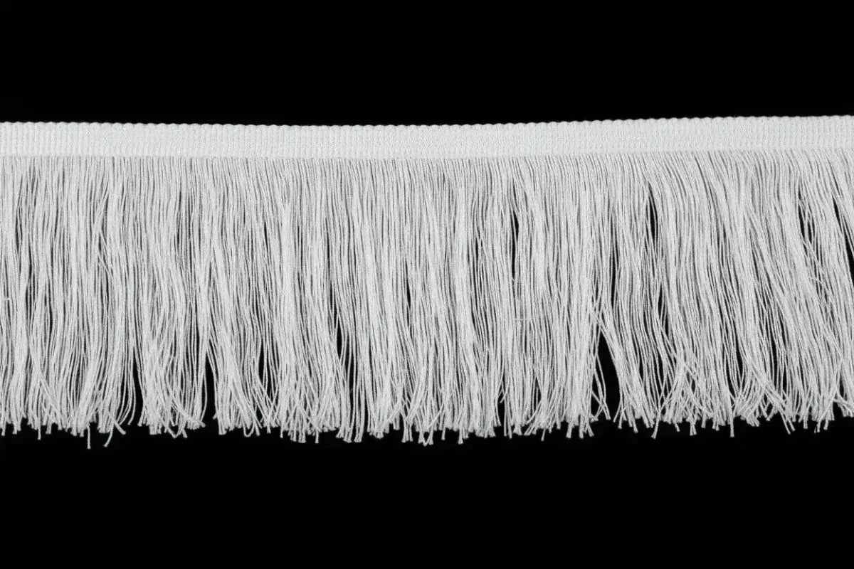 Fleco Decorativo 7 cm × 30 m Blanco, fleco decorativo para tapicería — Sartoria Studio