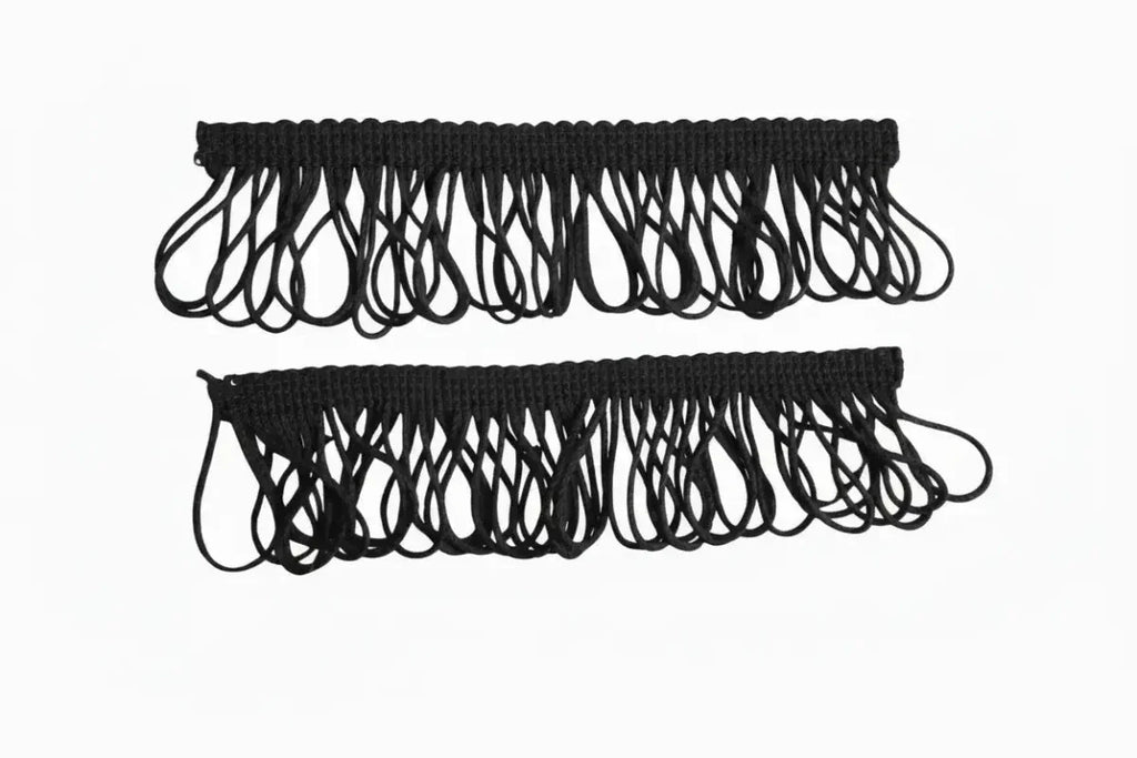 Fleco Decorativo 3.5 cm × 10 m Negro — Sartoria Studio