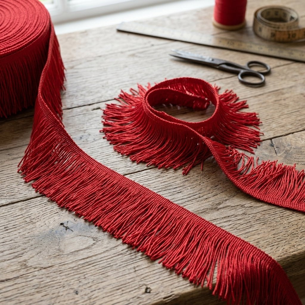 Fleco Rojo 7cm x 30 Metros - Fleco Decorativo Premium — Sartoria Studio
