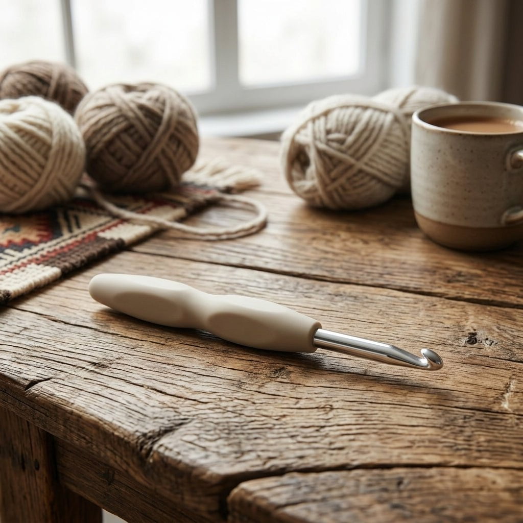 Aguja de Crochet con Mango de Silicona 10 mm para crochet y amigurumi — Sartoria Studio