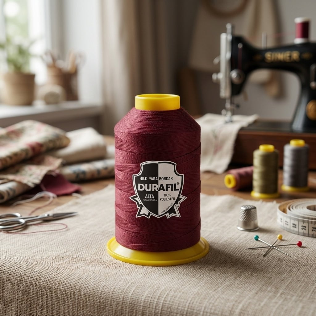 Hilo Bordadora Durafill 4000 m Burdeos Poliéster para máquina de coser — Sartoria Studio