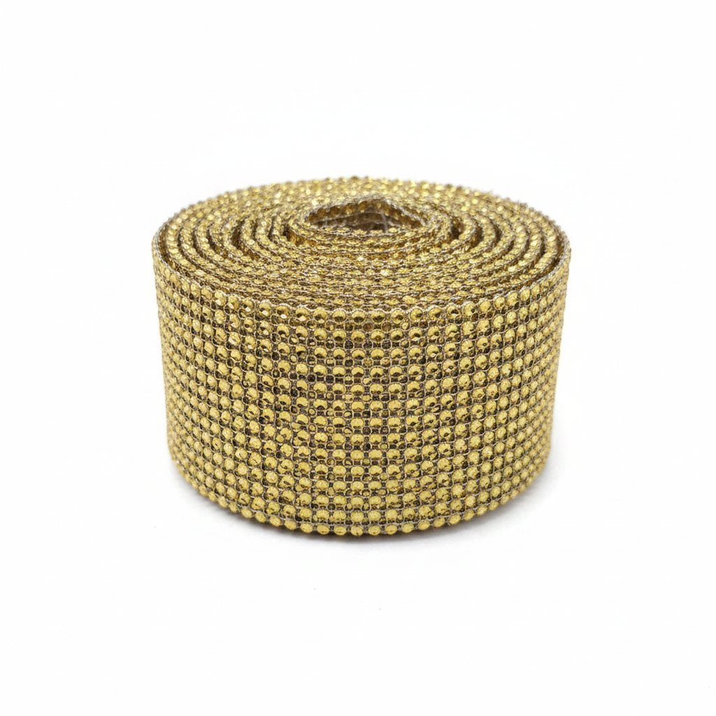 Pasamanería Strass Dorada Lisa — Pieza 9.2 m — Sartoria Studio