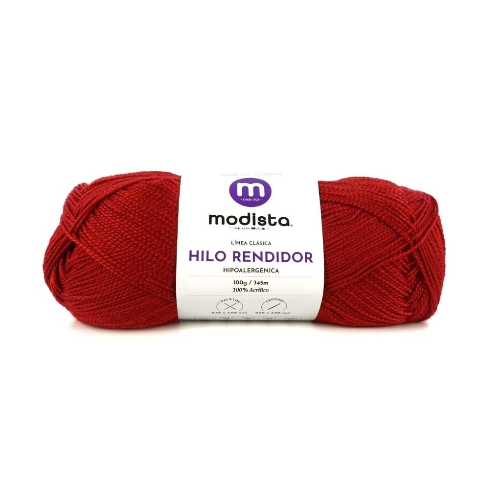 Rojo Cereza Hilo Rendidor Modista 100g - Económico para Tejido y Manualidades