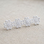 Tira de Margaritas de Guipur Pequeñas Blanco 2 cm — Sartoria Studio